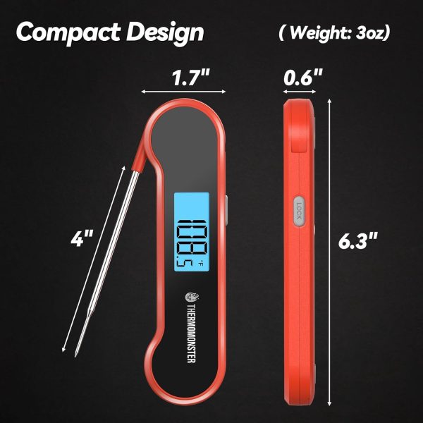0.5s Instant Read Digital Meat Thermometer for BBQ & Cooking
