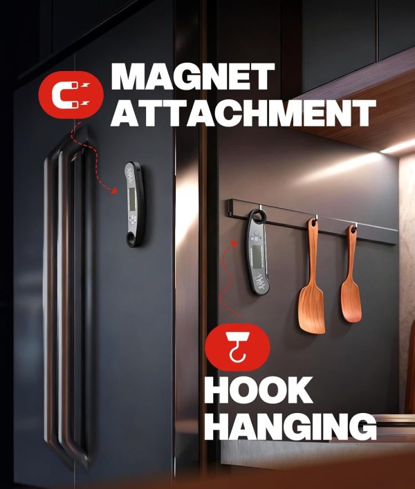 Meat Thermometer Digital - Instant Read Food Thermometer for Cooking Grilling, Candy, Air Fryer, Griddle Probe Kitchen Gadgets Essentials BBQ Accessories