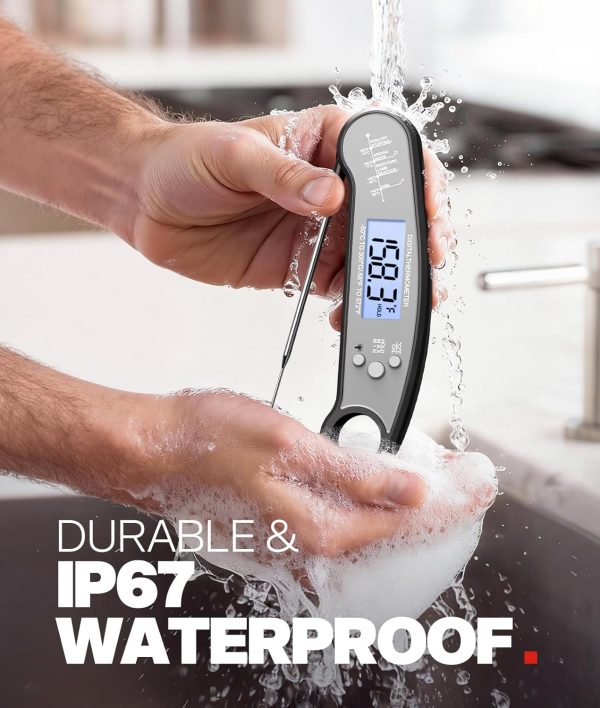 Meat Thermometer Digital - Instant Read Food Thermometer for Cooking Grilling, Candy, Air Fryer, Griddle Probe Kitchen Gadgets Essentials BBQ Accessories