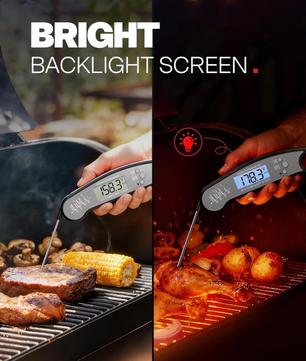 Meat Thermometer Digital - Instant Read Food Thermometer for Cooking Grilling, Candy, Air Fryer, Griddle Probe Kitchen Gadgets Essentials BBQ Accessories